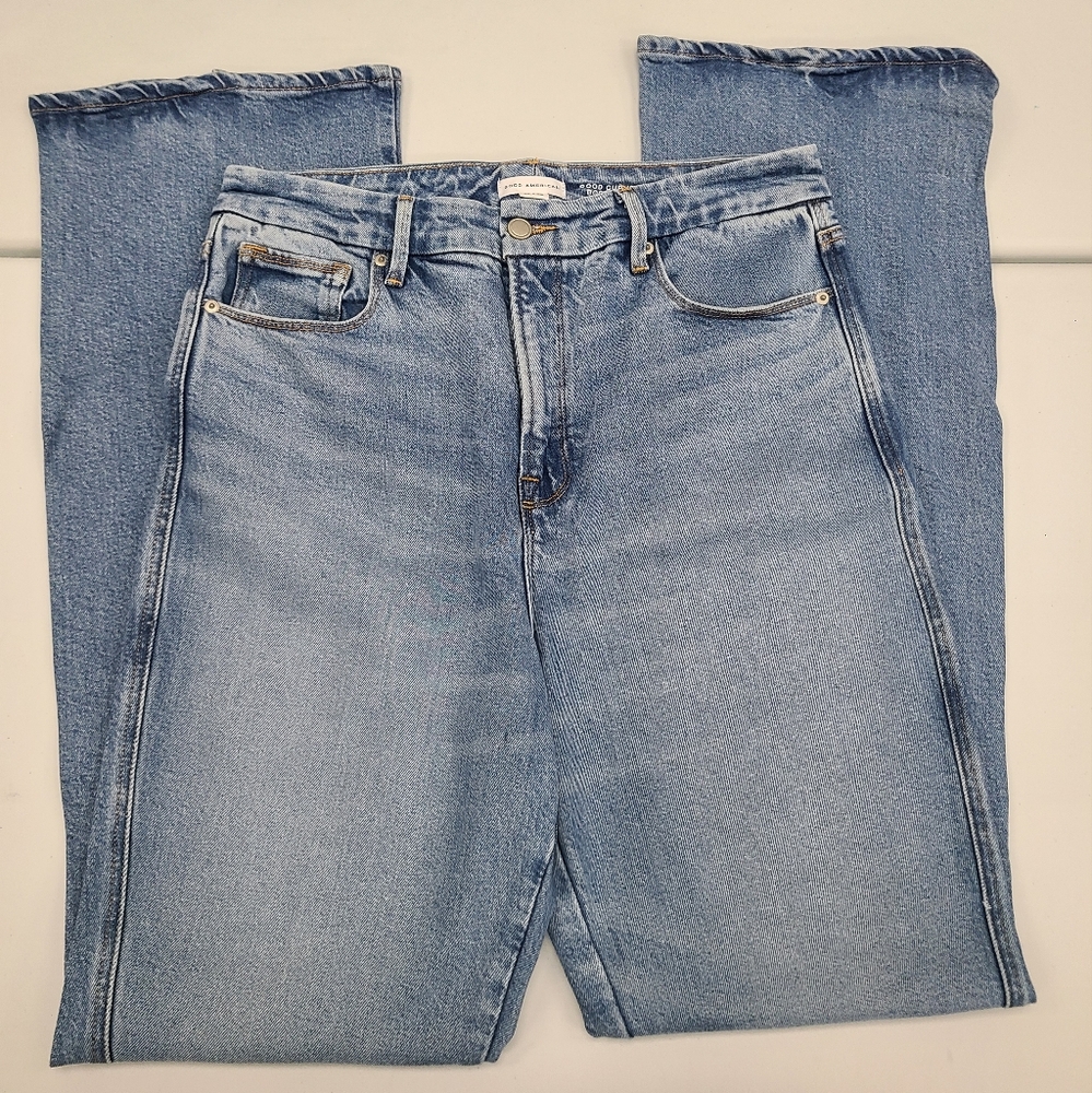 Good American Good Curve Front Slit Boot Cut Jeans